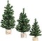 Miniature Christmas Trees for Holiday Season Tabletop (Two-tone Green and Brown) 7.5"D x 7.5"W x 10.8"H
